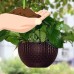 Round Plastic Resin Flower Pot Creative Garden Plant Hanging Planters Balcony Decoration Color:coffee Size:220x95x130mm   